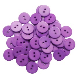 Lilaly 50 PCS 5/8 inch Buttons for Crafts, 2 Holes Resin Purple Buttons, for Sewing Children Sweater DIY Crafts Scrapbooking (Purple)