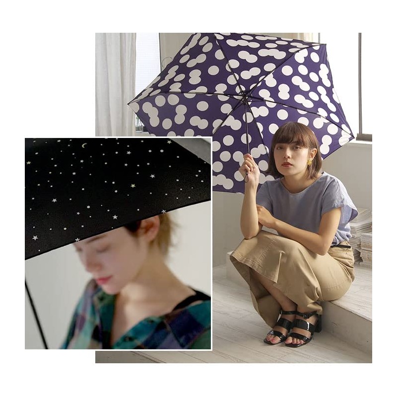 Nifty Colors 1426RD Folding Umbrella, Flower Layer Carbon, Lightweight Mini