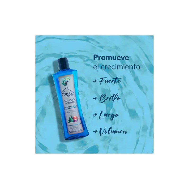 Shampoo Crecimiento De Cabello Árbol Verde 200ml Bergamota