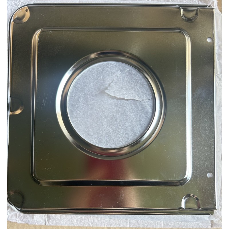 Stanco 9" x 9.25" Chrome Square Gas Range Drip Pan,