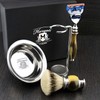 Premium 4 Piece Men's Shaving Set - Horn Replica Set