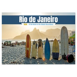 Rio de Janeiro - At the Beach in the Cidade Maravilhosa (Monthly Wall Calendar 2026 11.7" x 16.5" (open)), CALVENDO 14 Month Calendar