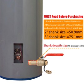 WHK Water Heater Drain Valve 3/4"MIP X 3/4" Male GHT Connection to drain or Flush Hot Water Heater Faster and Easy Big Full Port (Lead-Free Brass,3 Inch Shank with Long Handle,Straight)