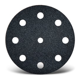 MENZER Black Velcro Sanding Discs 125 mm 9 Hole for Random Orbital Sanders Silicon Carbide (Pack of 50) K80
