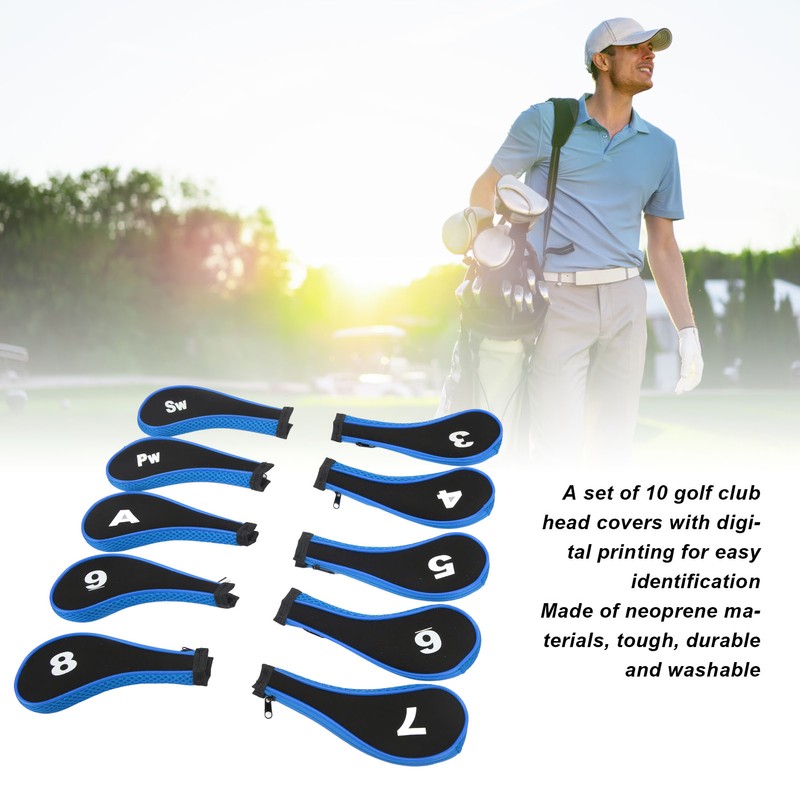 10Pcs Golf Club Head Cover Neoprene Golf Head Cover for