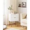AEPOALUA Nightstand,Small Bedside Table with Gold Frame,Morden Night Stand with