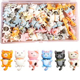 50 Pcs Cute Cat Push Pins Decorative Push Pins for Cork Board Cat Thumb Tacks for Wall Hanging or Bulletin Board Wall Photo Map Pin