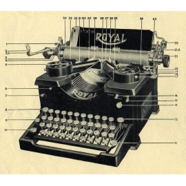 ROYAL No.10 TYPEWRITER INSTRUCTION MANUAL Antique Vtg Single Panel Glass Side