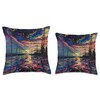 Electric Oil Slick Throw Pillow
