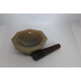 LAB4US Agate Mortar and Pestles Set ID 100mm Natural Agate Grinder for Lab Grinding Polished Brazilian Agate Internal Diameter 100mm, External Diameter 120mm; Depth 30mm; Hardness 7-7.2 (100mm)
