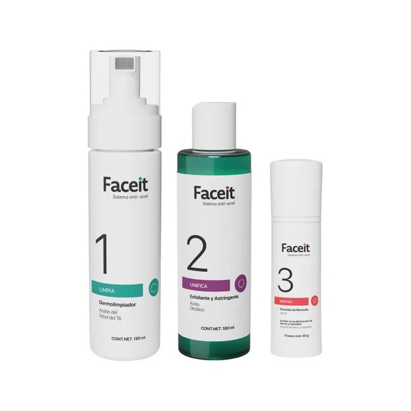 Sistema O Rutina Contra Acné De Tres Pasos Faceit