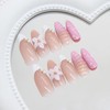 3D Flower Press on Nails Almond Medium Fake Nails Glossy