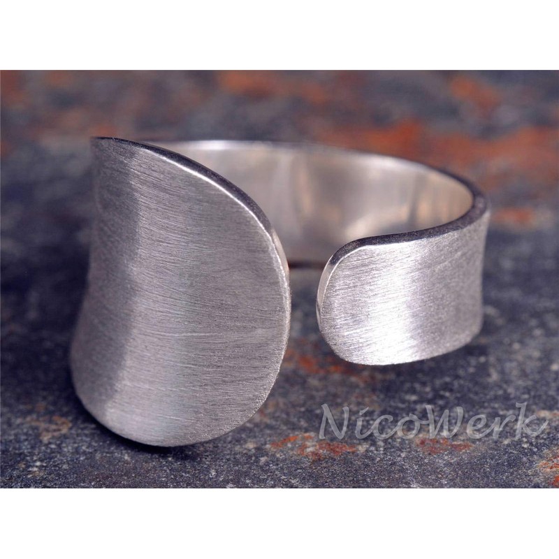 NicoWerk SRI323 Women's Silver Ring 925 Sterling Silver Subtle Oval