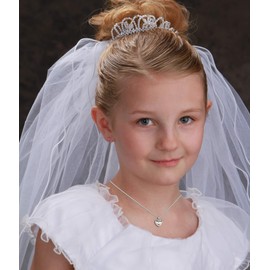 Cherished Moments Sterling Silver Cross Heart Locket Necklace with White Sapphire Accent, 16-18"