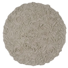Home Weavers Bell Flower Collection 30" Round 100% Cotton Tufted Bath Rugs, Extra Soft and Absorbent Bath Rugs, Non-Slip Bath Mats, Machine Washable, Bathroom Bath Mats for Floor, Linen