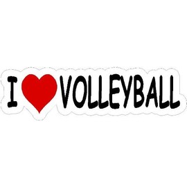 7" wide I heart love VOLLEYBALL MAGNET Vinyl Car Fridge Sticks to any Metal Surface