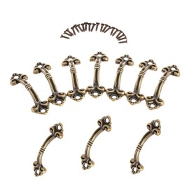 bnafes 10Pcs Small Brass Decorative Jewelry Box Chest Drawer Cabinet Knob Pull Handle