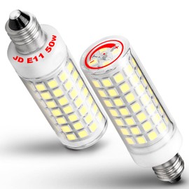Ziomitus E11 Led Bulbs 50W Dimmable Equivalent,T3 T4 Mini Base JDE11 Bulb, 6000K Daylight Bright White 6W 500 lm E11 Bulb for Candelabra,Ceiling Fan, Chandeliers, Table Lamps, Cabinet Lighting,2Pack