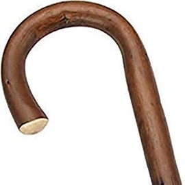 Men Stylish, Comfortable Crook Cane Walnut Chestnut -Affordable Gift! Item #DHAR-9760100