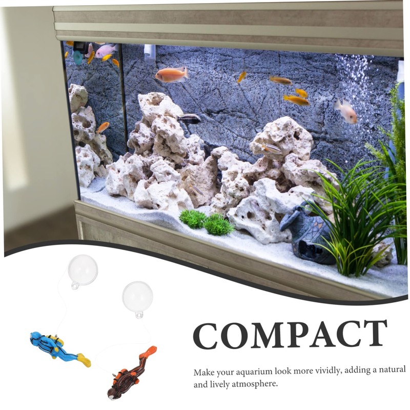 iplusmile 4sets Aquarium Diver Ornament Creative Floating Decor for Fish