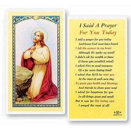 WJ Hirten E24-108 I Said A Prayer for You Today, Clear Holy Cards