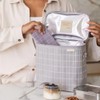 SoYoung Large Linen Insulated Lunch Poche, Pinstripe Heather Grey