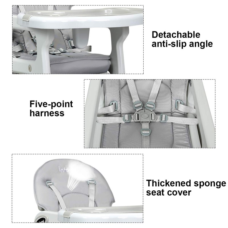 INFANS 3 in 1 Baby High Chair, Convertible Toddler Table