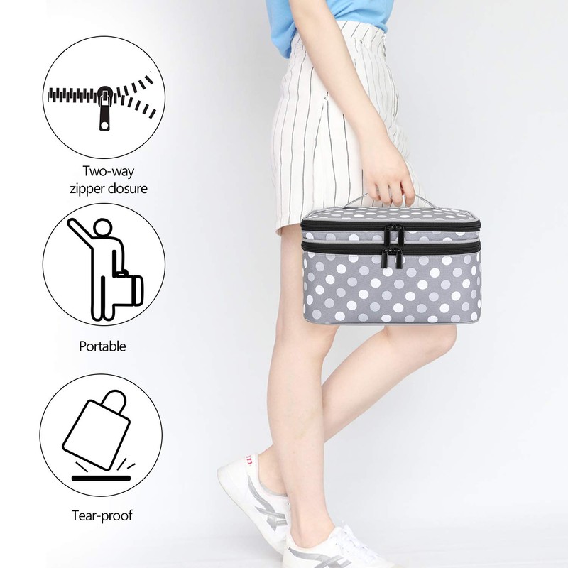 Luxja Double Layer Sewing Accessories Organiser, Storage Bag for Sewing