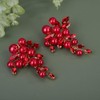 Teyglen 2pcs Red Rhinestone Bridal Hair Clips Pearl Crystal Wedding