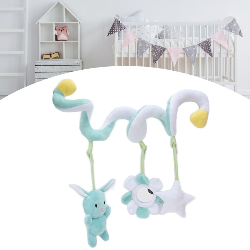 Baby Plush Animal Stroller Toys Spiral Activity Hanging Toys Ringing