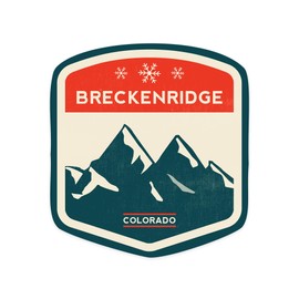 Die Cut Sticker Breckenridge, Colorado, Mountains, Contour Vinyl Sticker 1 to 3 inches (Waterproof Decal for Cars, Water Bottles, Laptops, Coolers), Small