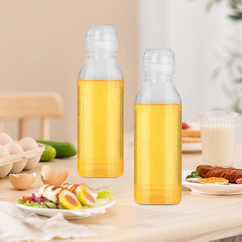 Dokpav 2PCS Plastic Squeeze Bottles Dispensers, 300ML Squeeze Oil Bottle,
