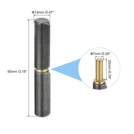 uxcell 10 Pcs Weld on Barrel Hinges, 3-1/8" x 8/16" (LxD) Carbon Steel Weldable Detachable Barrel Hinges for Metal Gate Swing Door Trailer Ramp,0.28" Pin OD