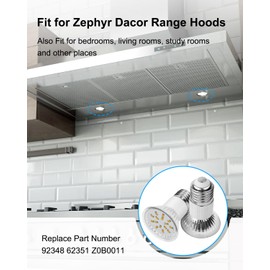 Upgrade Range Hood Light Bulbs Fit for Zephyr Dacor Range Hoods, E27 75MM Range Hood Appliance Bulbs Replace 92348 62351 Z0B0011, 120V 5W High Brightnes LED Bulbs, 2 PCS