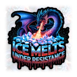 ICE Melts Under Resistance Sticke Patriotic Gragon Waterproof Vinyl Sticker for Water Bottle Bumper Car Laptop