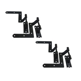 QCAA Blind Shutter Hinge for Wood Frame & Brick, Steel, 2-1/8" Offset, Powder Coated Matte Black, 4 Pack (2 Pair), Made in Taiwan