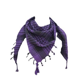 SheKaf Shemagh - Bufanda para hombre, para mujer, algodón, militar, Keffiyeh Arafat, táctica, para la cabeza del desierto, regalo para el día de San Valentín para él y ella, Morado ligero, Large