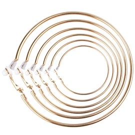 Liuxn 6 Pairs Hoop Earrings Clip On Earrings Non Piercing Earrings Set for Women and Girls, 6 Sizes (Gold)