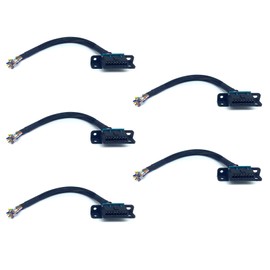 JUTA OBD2 J1962F 16PIN Female to Open Cable Braid Dash Port Pigtail Fixed Wire Harness with Underdash Mount Bracket Replacement Cable - [1ft/30cm - 5 Pcs]