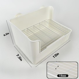 Yuoaes Large Rabbit Litter Box Bunny Potty Training Corner Litter Pan Comes with Liners Rabbit Pee Pads, Small Animal Bedding Toilet for Guinea Pig, Ferret, Hamster, Bunnies (White)