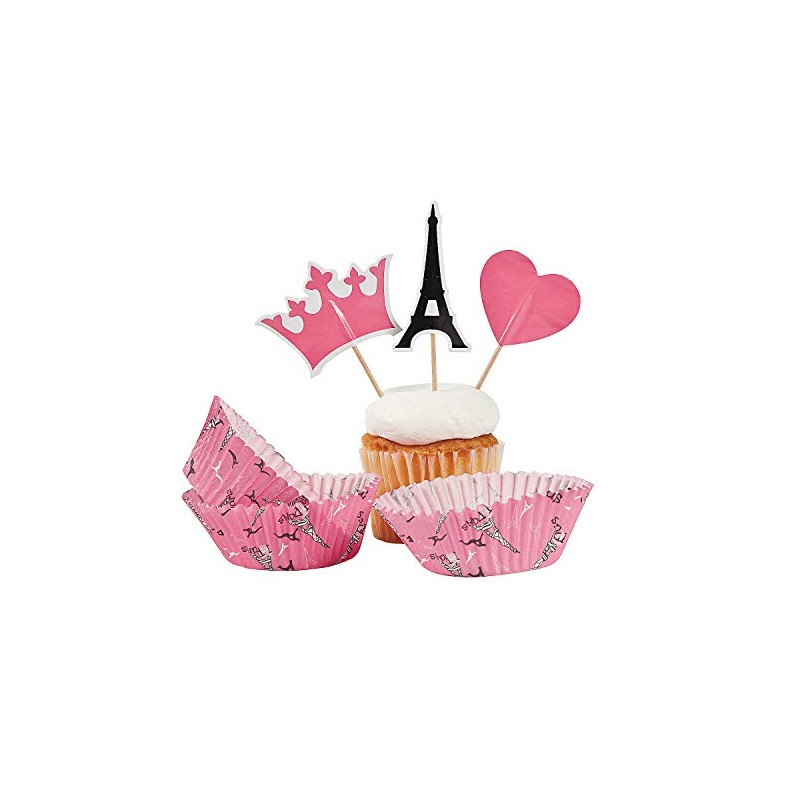 Fun Express Perfectly Paris Baking Cups With Picks - 100