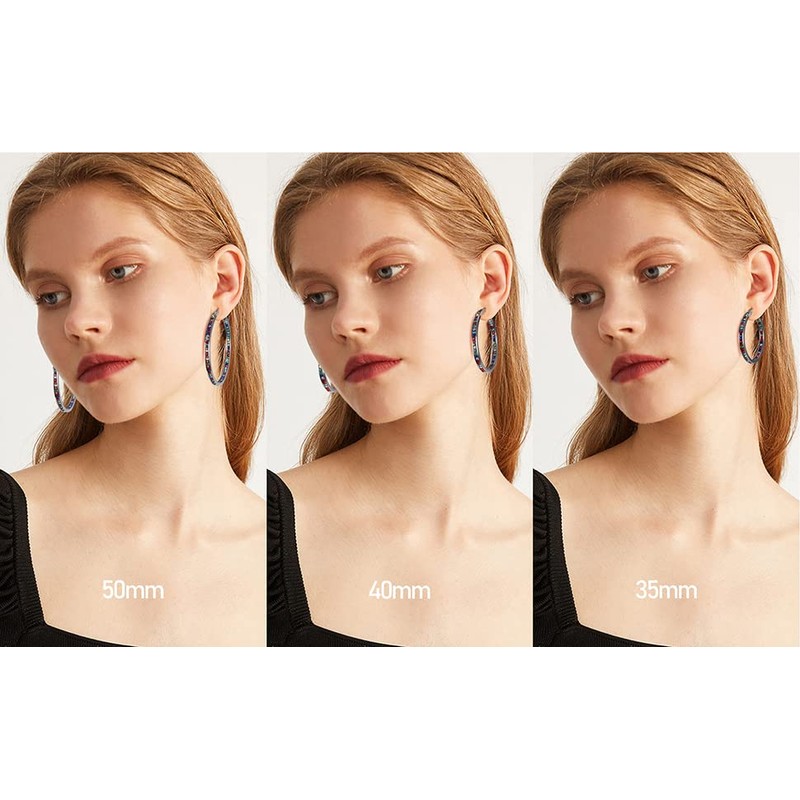 Dimaday Large Hoop Earrings Stainless Steel Hoop Earrings for Women