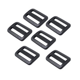 BAIWOAK Tri Glide Slider Strong Plastic Tri Glide Slides Adjustable Sliding Buckle Strap Slider Adjusters for Backpack Belt Strap Black, black