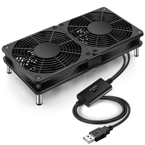 Mauknci Cooling Fan, Silent, USB Fan, 4.7 inches (12 cm),