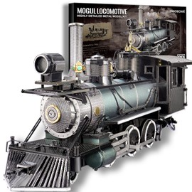Piececool 3D Puzzle Metal Train Model Steam Train, 3D Metal Puzzle for Brass and 340 Stainless Steel, Full Metal, 1:1 Restore Collection, Birthday Gift, Model Kit Adults, 282 Pieces