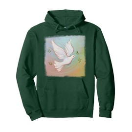 Graceful Peace Dove/pastel/olive branches Pullover Hoodie