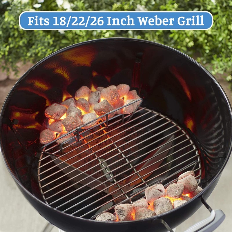 OLIGAI Stainless Steel Charcoal Rails for Weber Charcoal Grill,Indirect BBQ