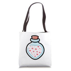 Love In A Bottle Heart Cork Cute Valentine Couple Tote Bag