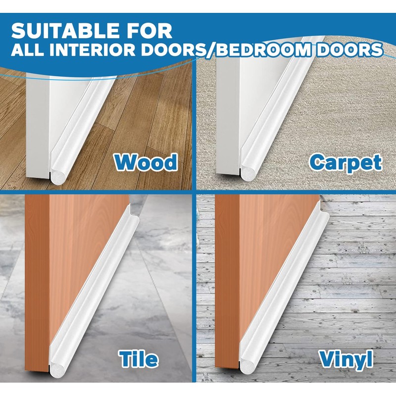 MAXTID Under Door Draft Stoppers 36 Inch White Door Draft
