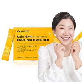 Vitamin Village [2 month supply] Vitamin Village Delicious Mega C High Content Vitamin C 2000 Vitamin D 3000 60 packets, 1 unit / [2개월분] 비타민마을 맛있는 메가씨 고함량 비타민C 2000 비타민D 3000 60포, 1개